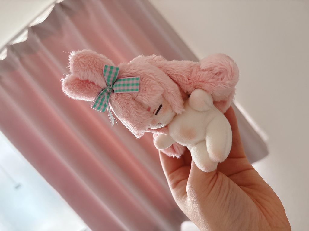 お腹いっぱい満腹ひるねうさぎのぬいぐるみ