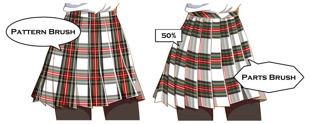 チェック+チェック縦横別ブラシ