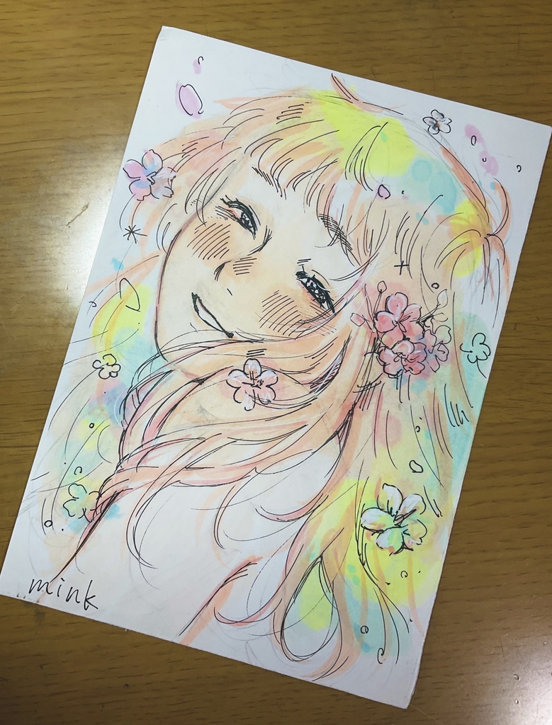 原画　微笑む女の子