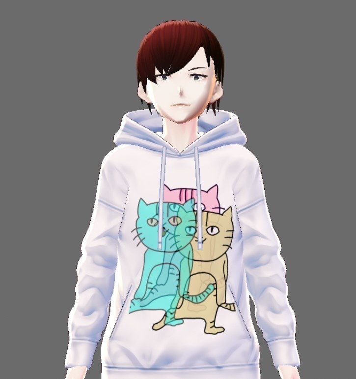 残像猫パーカー　Vroid テクスチャ