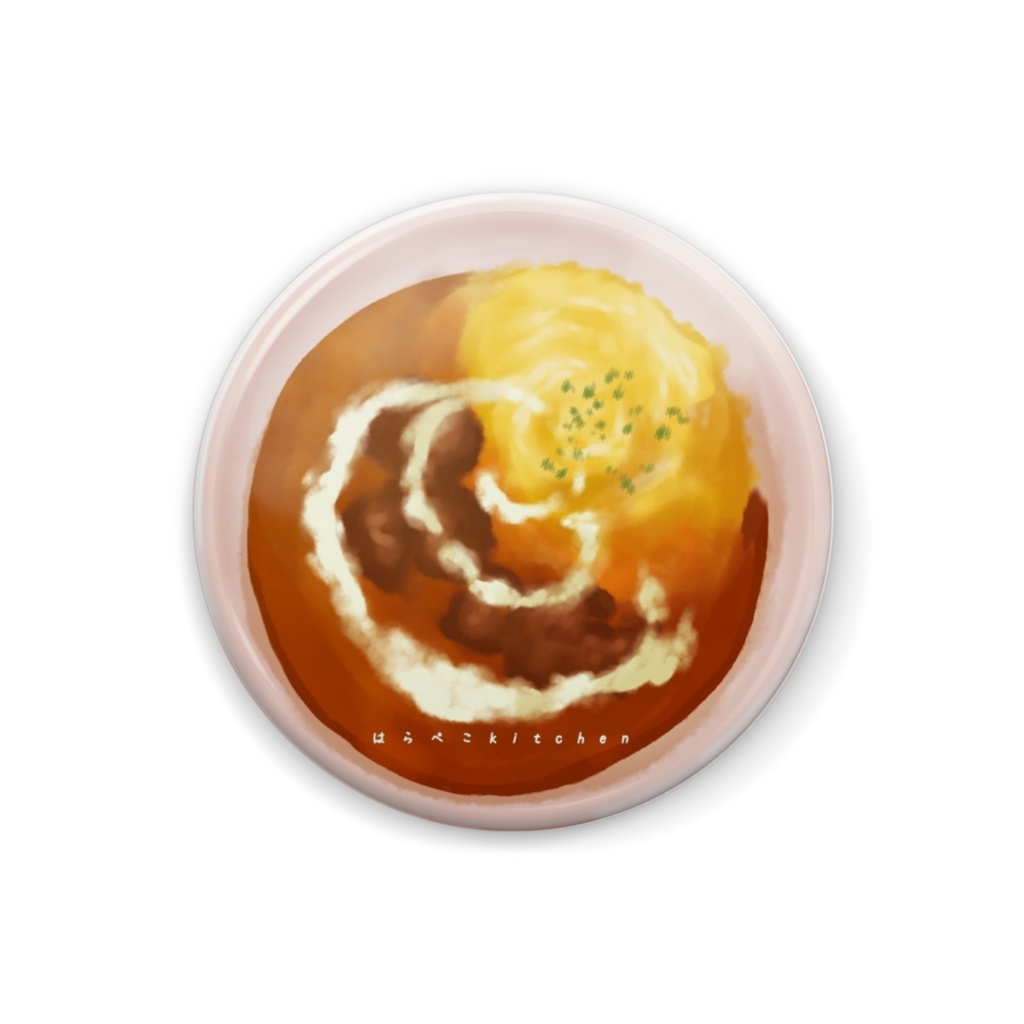 ふわとろビーフオムライス缶バッジ