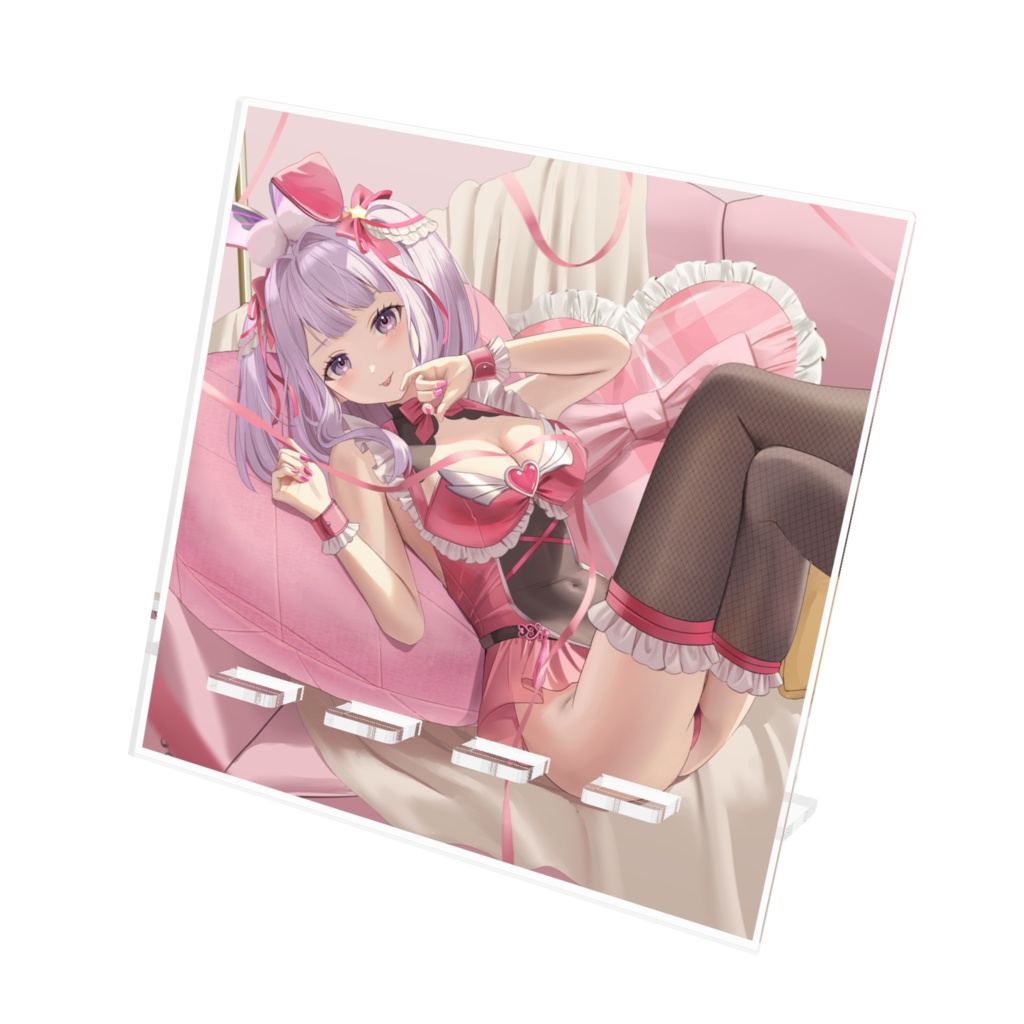 スマホみせて?さぎりんのリボンバニーアクリルスマホスタンド