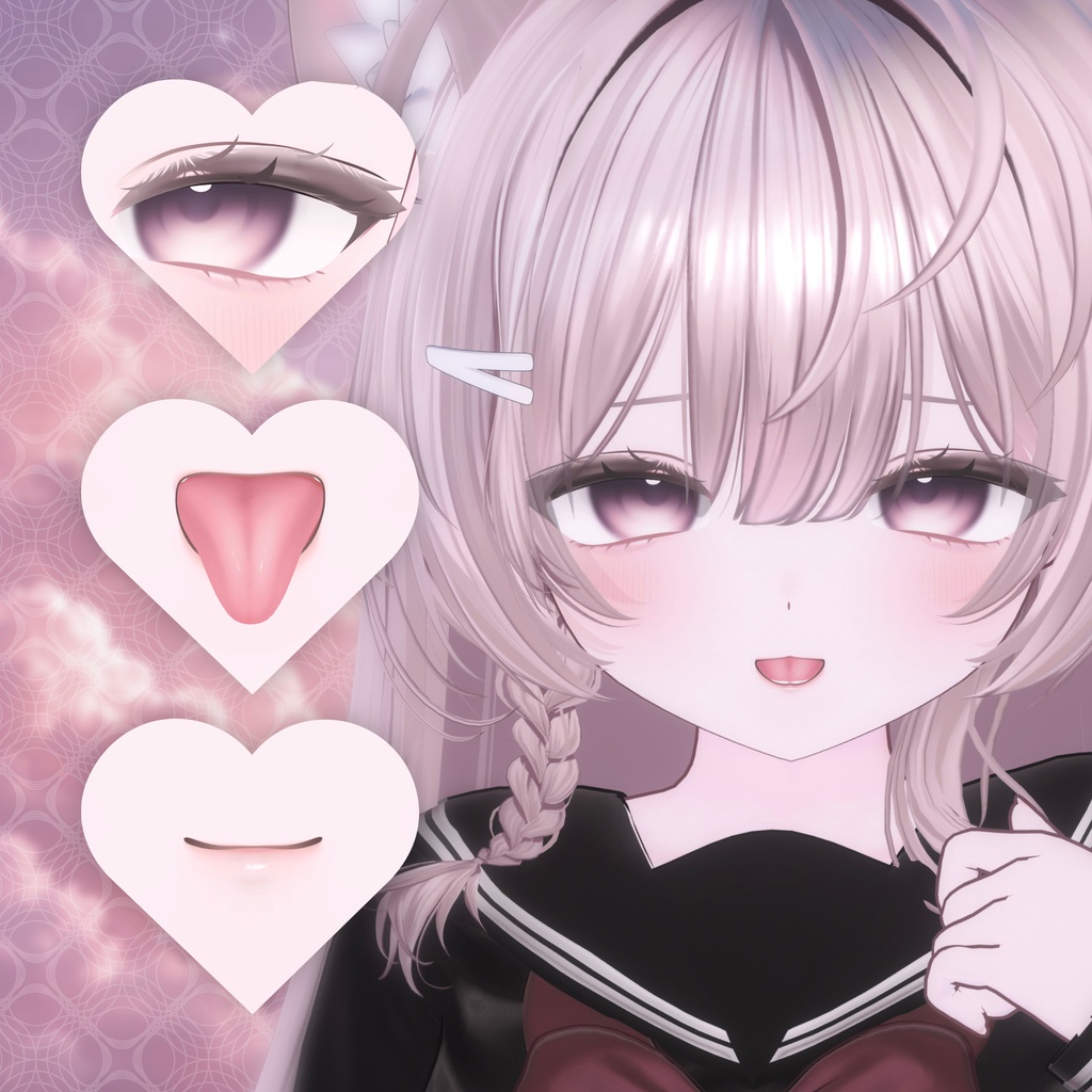 【無料版あり/45%OFF】【輝夜/Kaguya】Make up Texture + Eye Texture + Blendshape【メイク・アイテクスチャ】