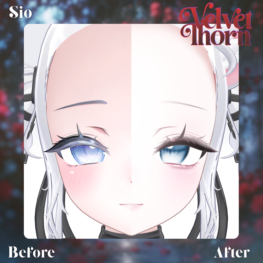 【無料版あり】【4アバター対応】𖤐 ༝Velvet Thorn ‐ Makeup + Eye Texture + Blendshpes ༝𖤐