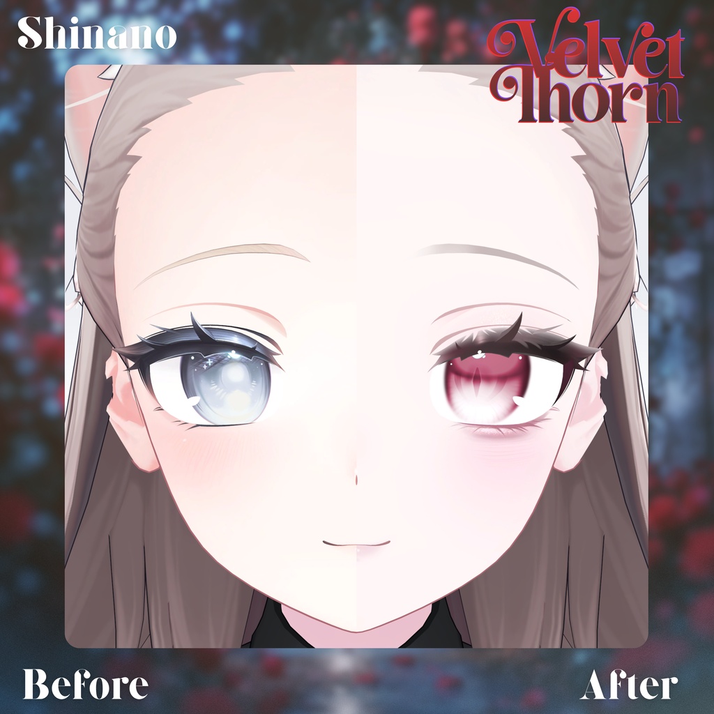 【無料版あり】【4アバター対応】𖤐 ༝Velvet Thorn ‐ Makeup + Eye Texture + Blendshpes ༝𖤐