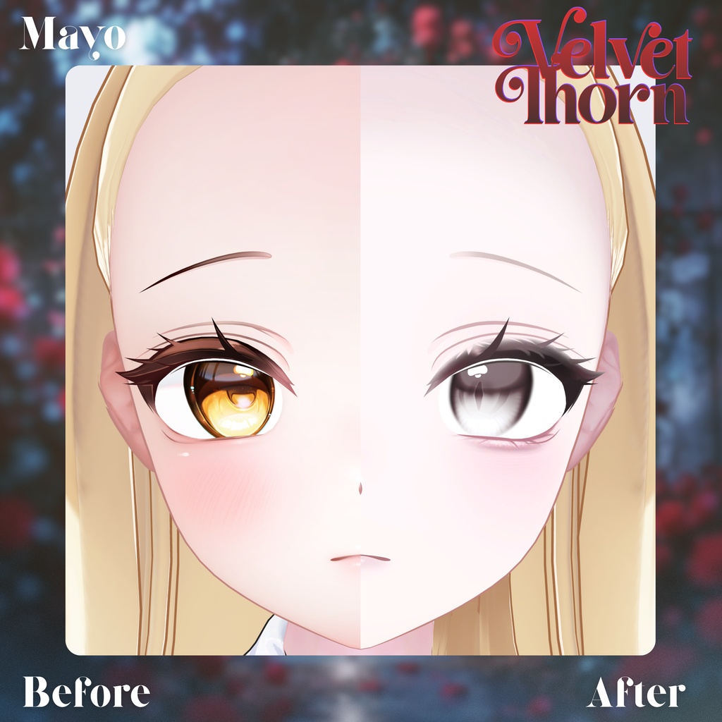 【無料版あり】【4アバター対応】𖤐 ༝Velvet Thorn ‐ Makeup + Eye Texture + Blendshpes ༝𖤐