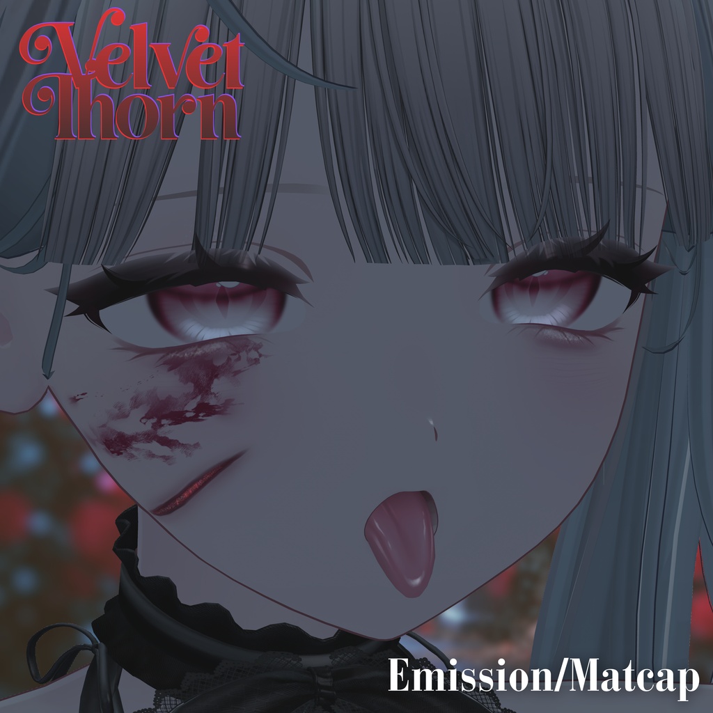 【無料版あり】【4アバター対応】𖤐 ༝Velvet Thorn ‐ Makeup + Eye Texture + Blendshpes ༝𖤐