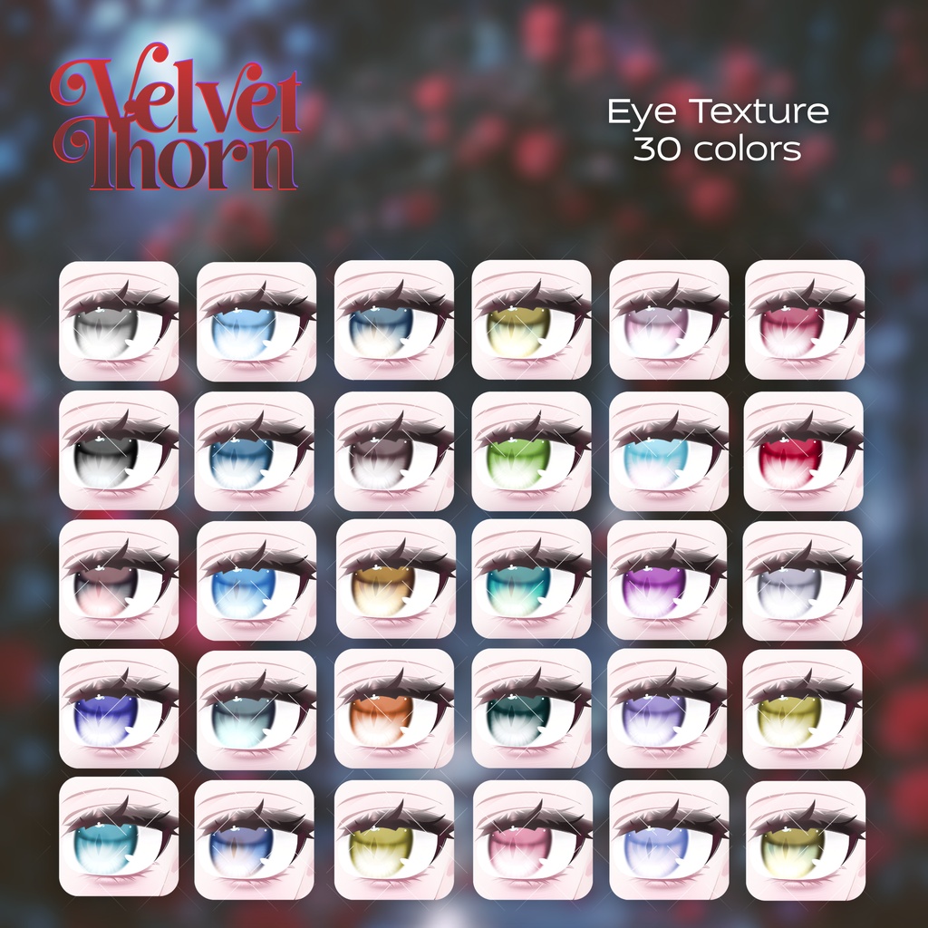 【無料版あり】【4アバター対応】𖤐 ༝Velvet Thorn ‐ Makeup + Eye Texture + Blendshpes ༝𖤐