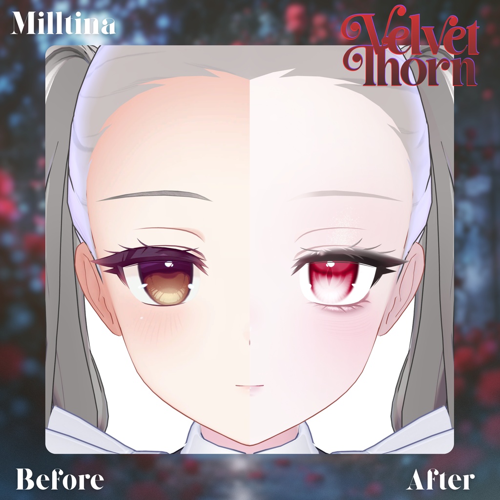 【無料版あり】【4アバター対応】𖤐 ༝Velvet Thorn ‐ Makeup + Eye Texture + Blendshpes ༝𖤐