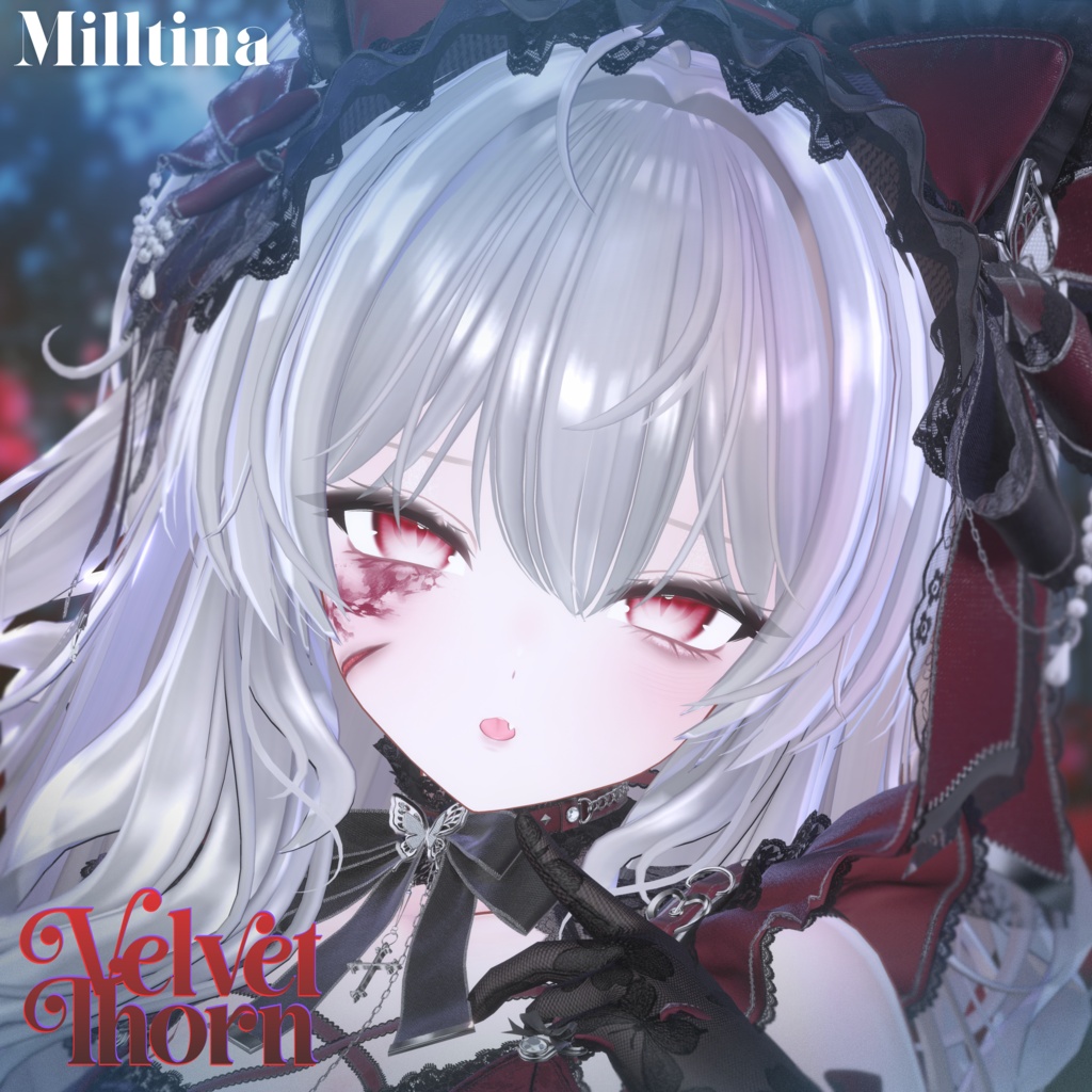 【無料版あり】【4アバター対応】𖤐 ༝Velvet Thorn ‐ Makeup + Eye Texture + Blendshpes ༝𖤐