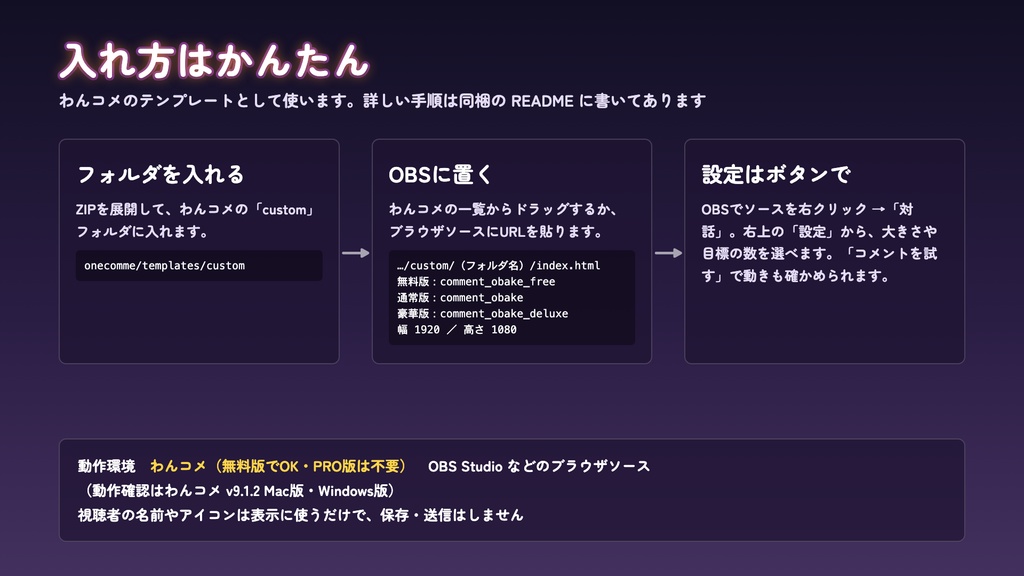 【無料版あり】コメントおばけ|コメントした人ごとにハロウィンのおばけがやってくる【わんコメテンプレート / OBS】