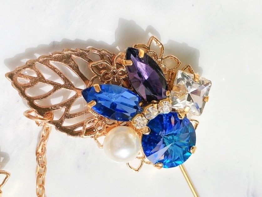 アンティークリーフストール*ハットピン