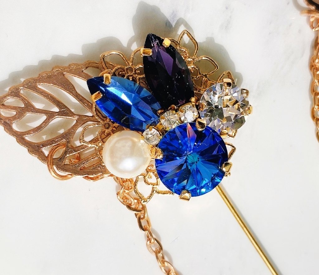 アンティークリーフストール*ハットピン