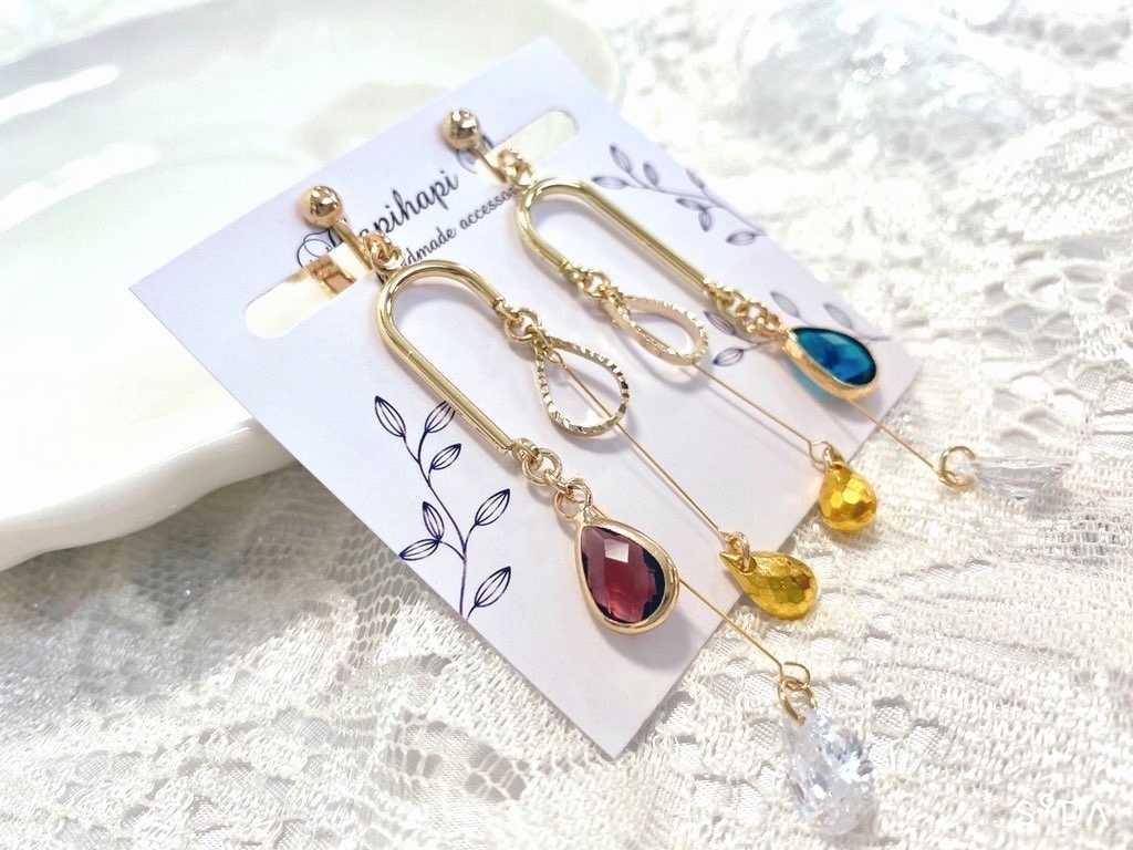 たくさんの雫が可愛い耳飾り