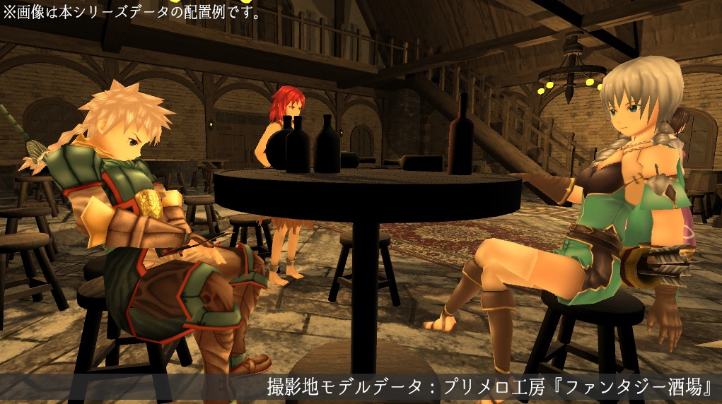 【ローポリ3DCG】モブキャラクターズ:町人B(女)