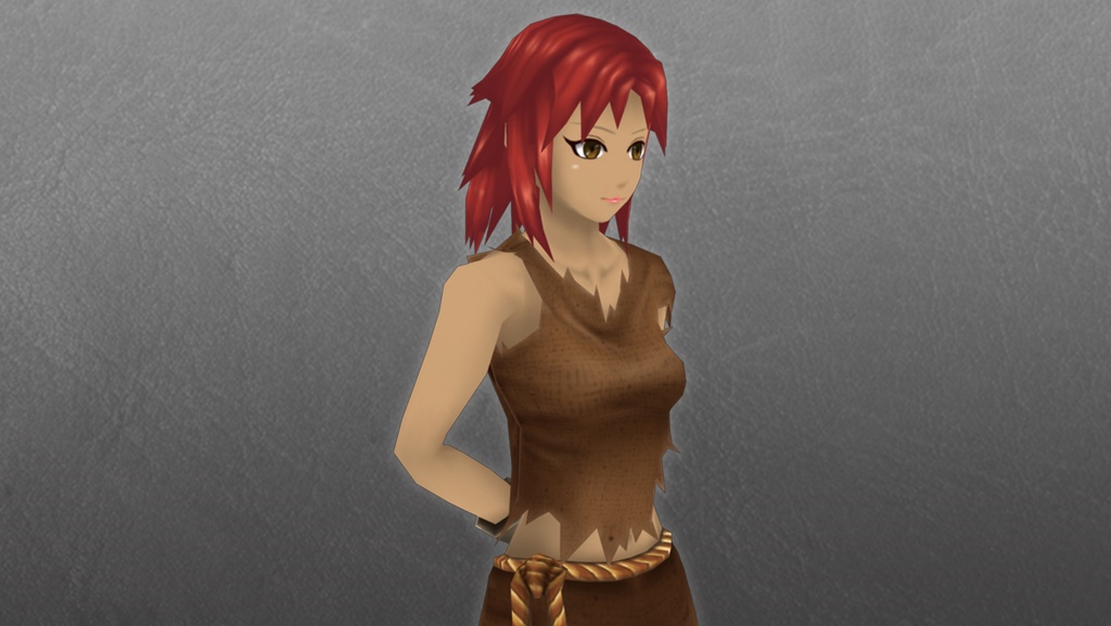 【ローポリ3DCG】モブキャラクターズ:奴隷A(女)