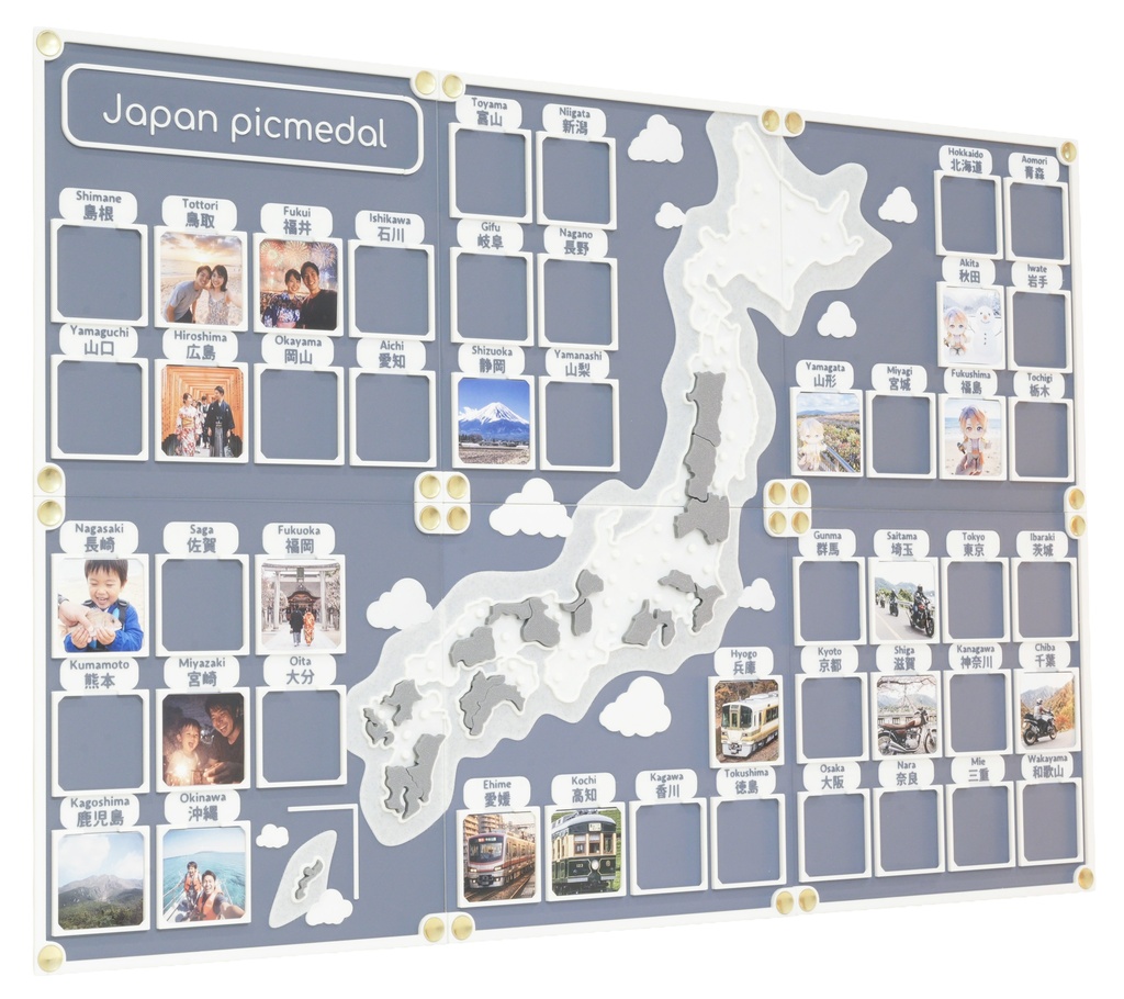 人生の実績解除パズル Japan picmedal マットグレー