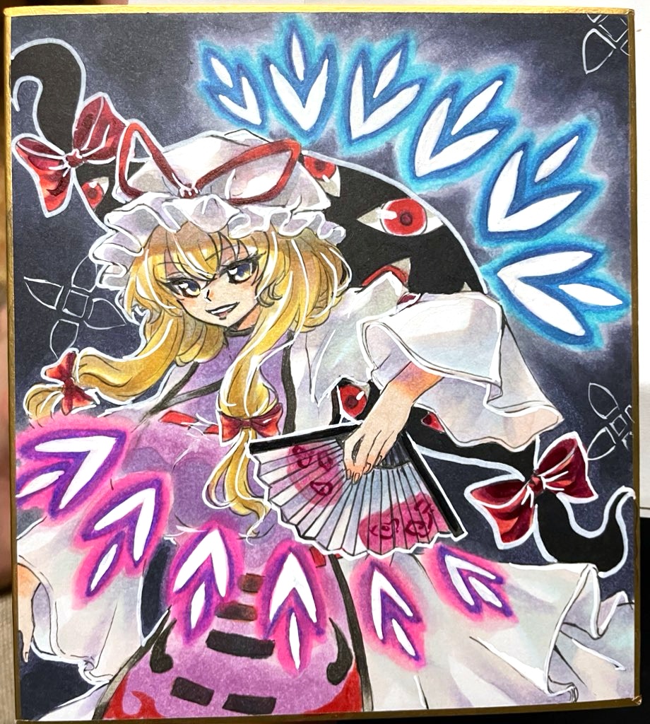 東方Project 八雲 紫 手描き ミニ色紙