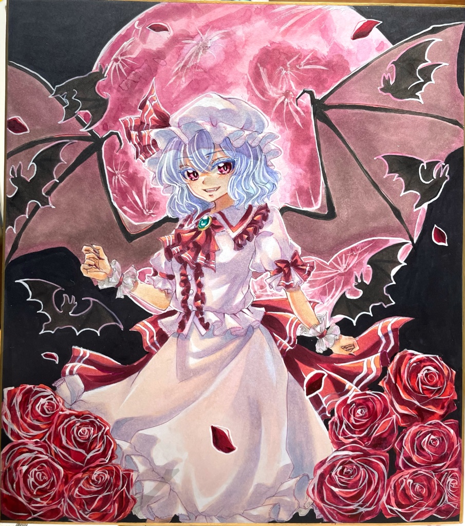 東方Project レミリア・スカーレット 大色紙 手描き