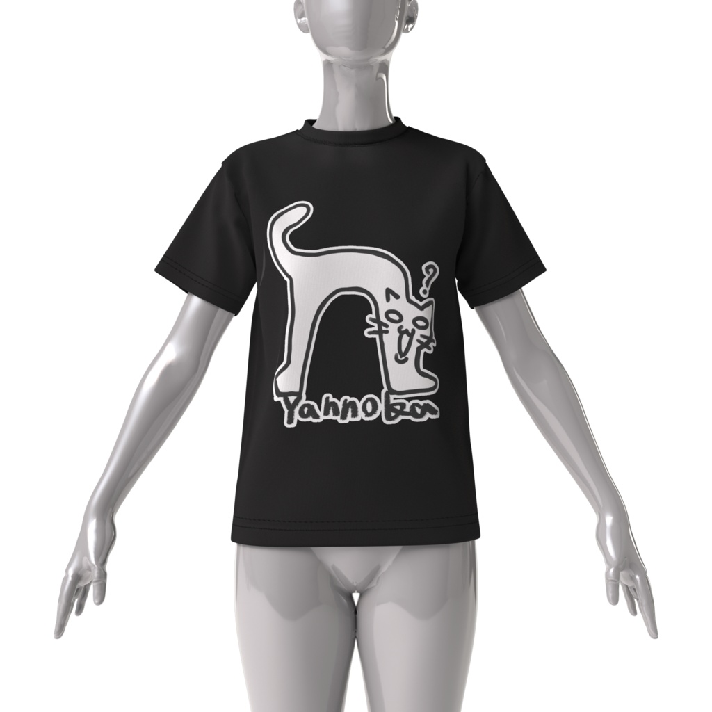 n文字もどきネコビッグシルエットTシャツ