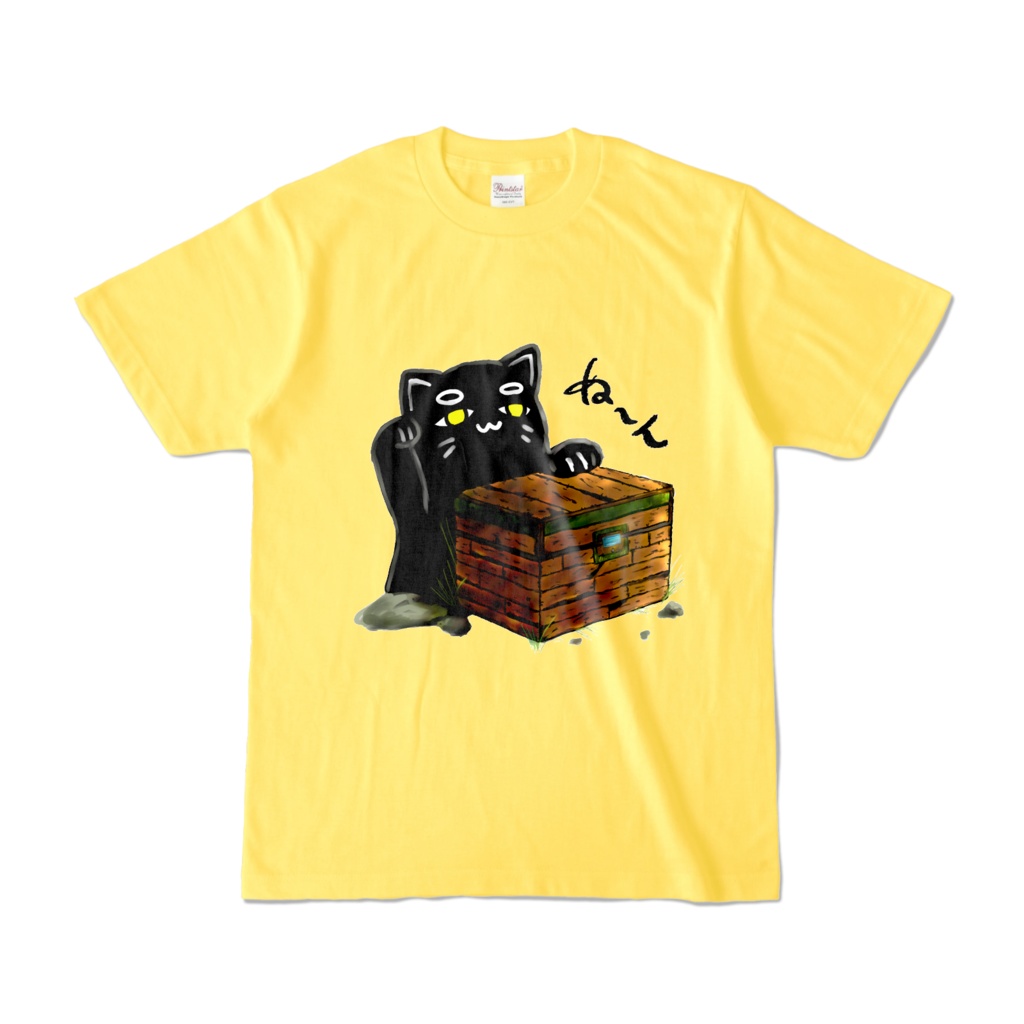 ボロ箱黒ネコのカラーTシャツ