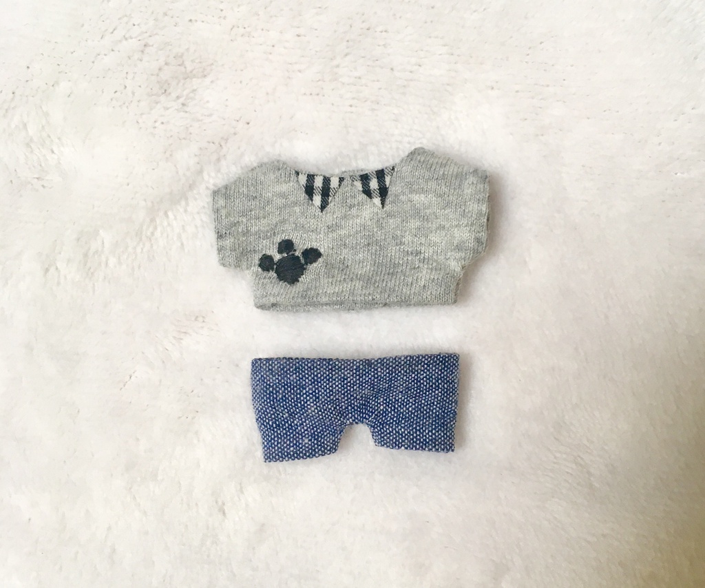 ぬい用 にくきゅうTシャツ&パンツ