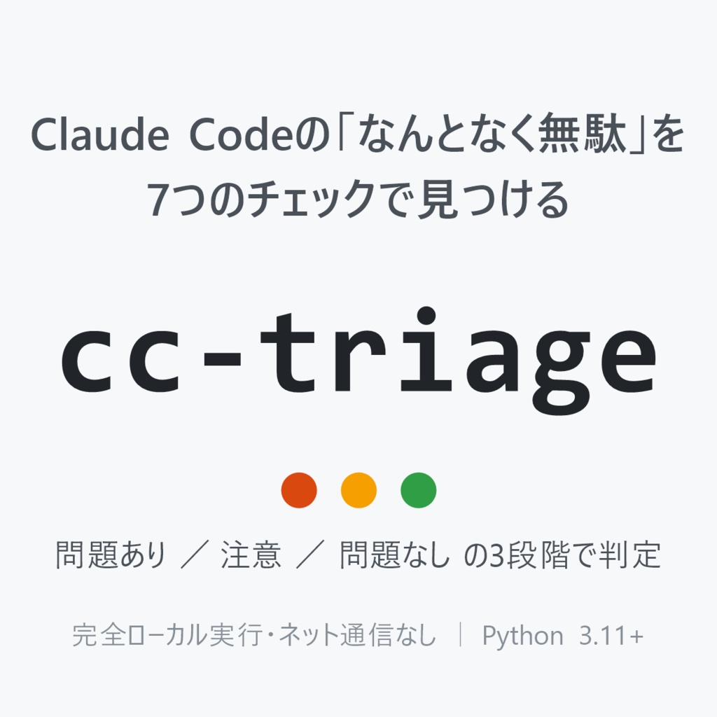 Claude Codeの「なんとなく無駄」を7つのチェックで見つける診断ツール cc-triage