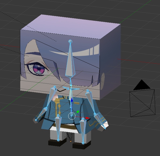 【非公式】はこミニ弦月藤士郎3Dモデル【.blend】