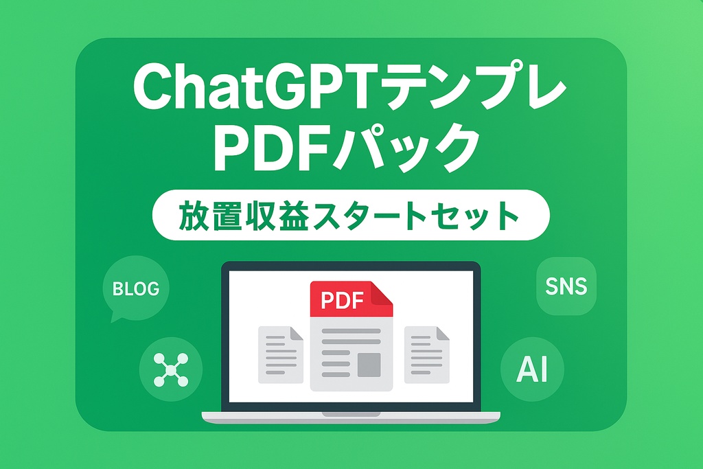 ChatGPTテンプレPDFパック｜放置収益スタートセット（全6テンプレ収録）