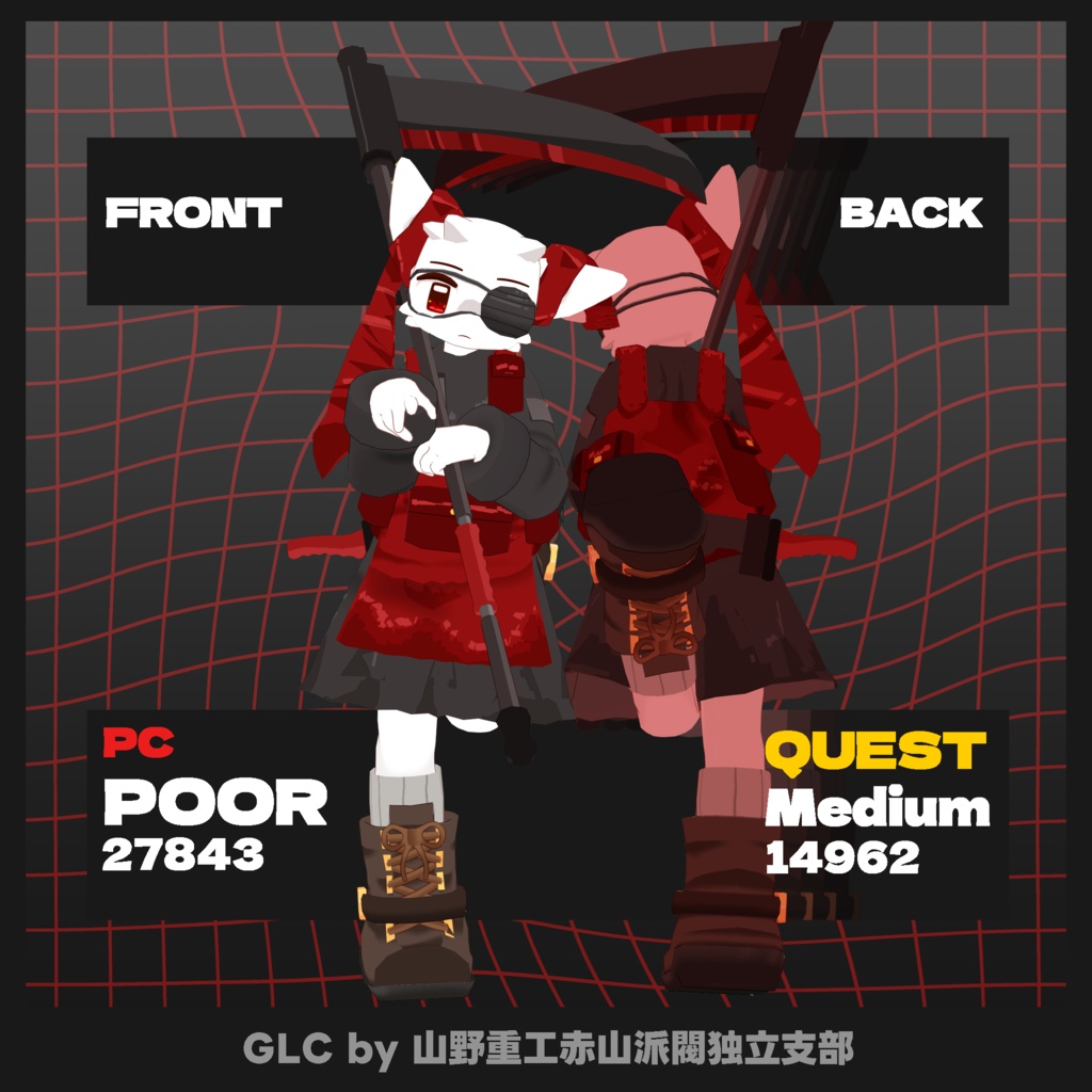 【無料】GLC~ゴスもどきちゃん~Medium Polygon edition【オリジナル3Dモデル】