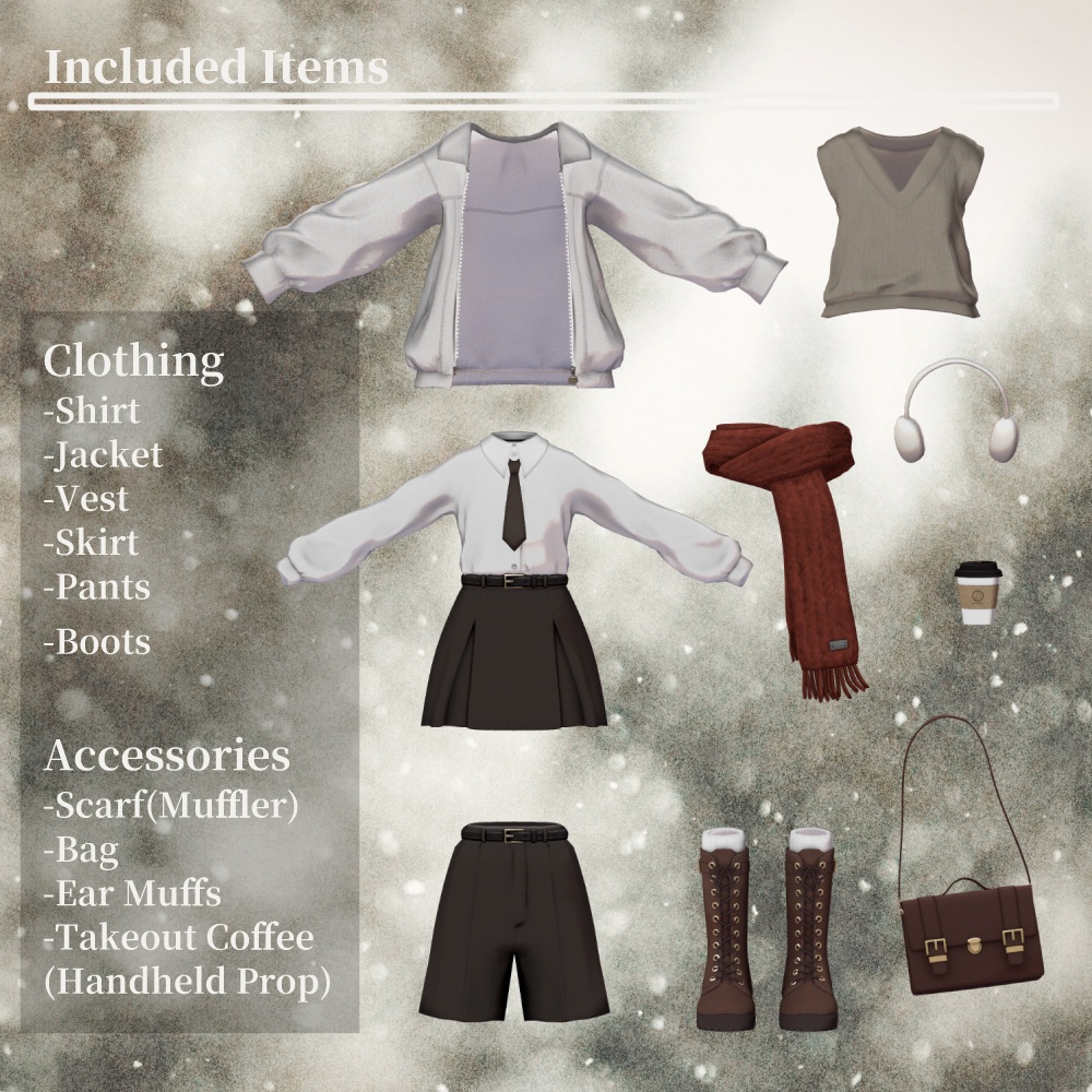 ☃️発売記念セール中!☕【マリシア対応】Snow Day Latte【3Dコーデセット】