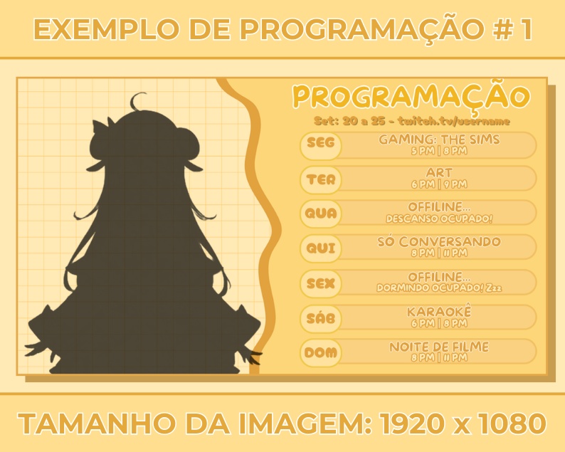 Weekly Stream Schedule | with different colors | VTuber Graphics