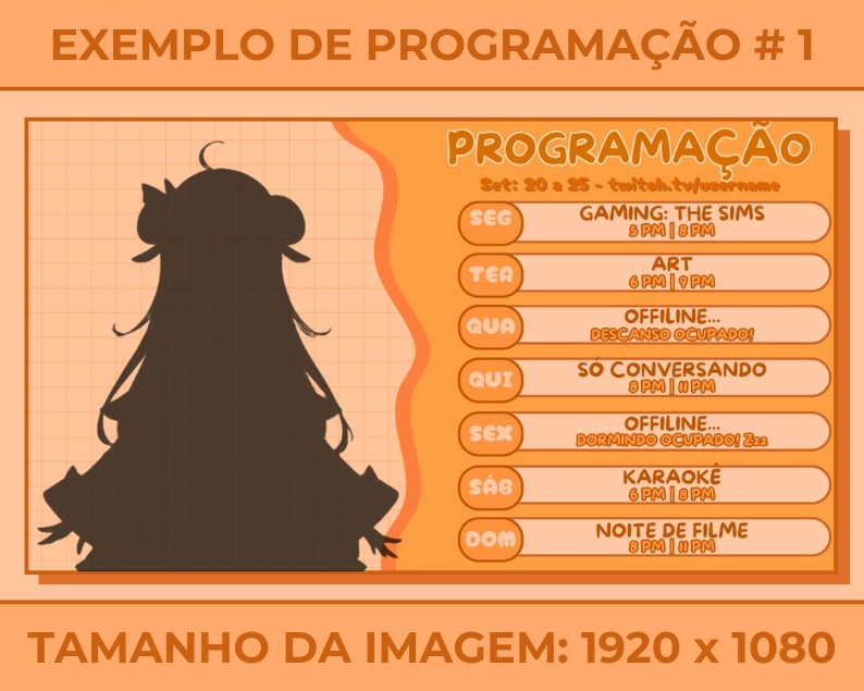 Weekly Stream Schedule | with different colors | VTuber Graphics