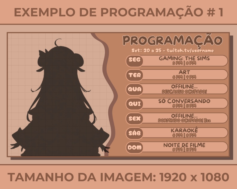 Weekly Stream Schedule | with different colors | VTuber Graphics