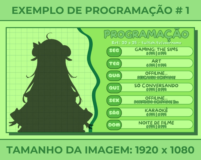 Weekly Stream Schedule | with different colors | VTuber Graphics