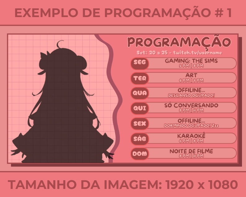 Weekly Stream Schedule | with different colors | VTuber Graphics