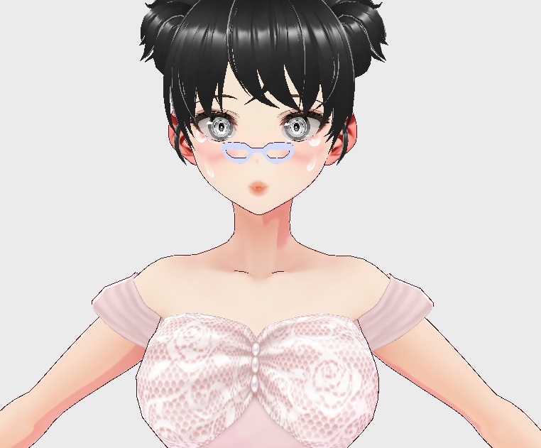 FREE VERSION AVAILABLE IN SHOP - Tiny White Spectacles that rest on the nose - vroidcustomitem or png