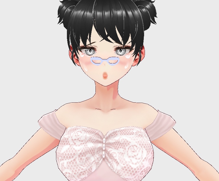 FREE VERSION AVAILABLE IN SHOP - Tiny White Spectacles that rest on the nose - vroidcustomitem or png