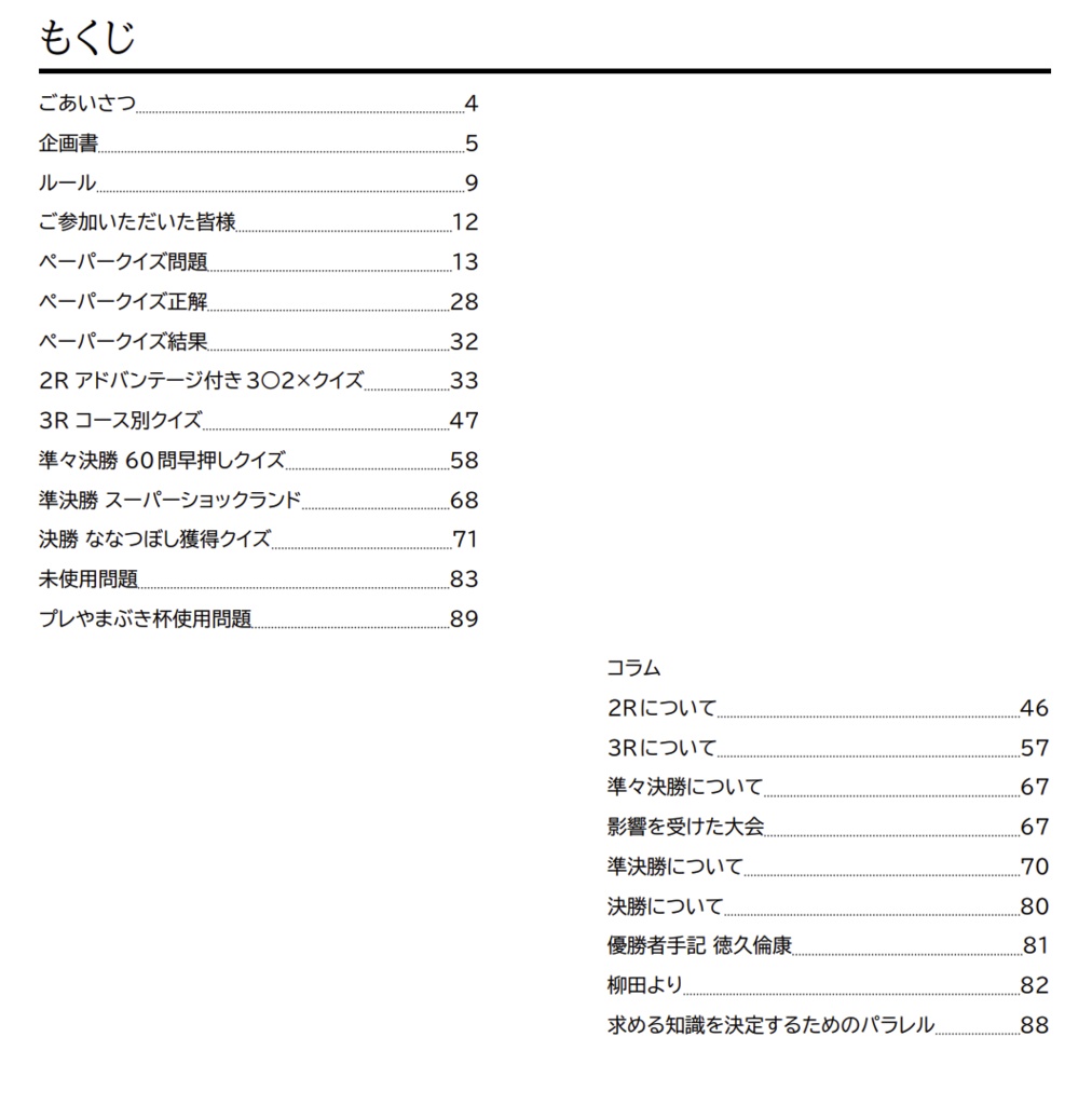 第1回やまぶき杯公式記録集