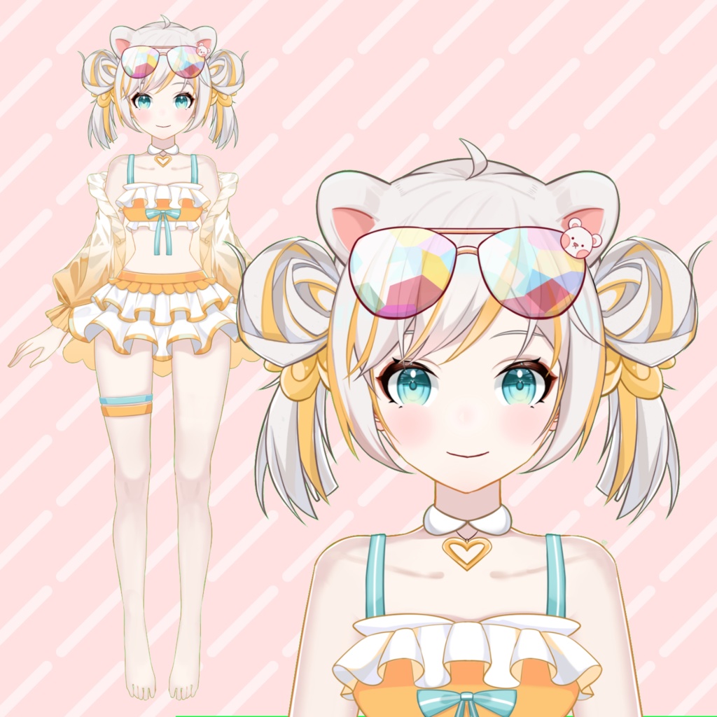 【Live2D】【VTSモデル】水着の少女です