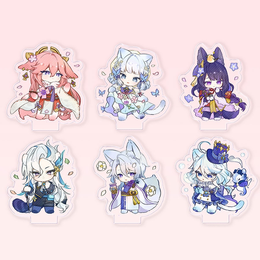 Genshin Impact 原神 八重神子 ヌヴィレット 神里綾華 フリーナ 神里綾人 雷電将軍 アクリルキーホルダー アクリルスタンド 缶バッジ