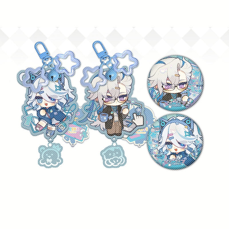 Genshin Impact 原神 ヌヴィレット フリーナ アクリルキーホルダー 缶バッジ