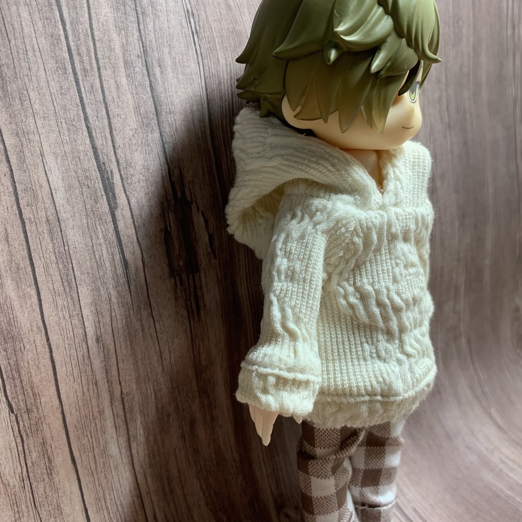 アランオフホワイトニットパーカー