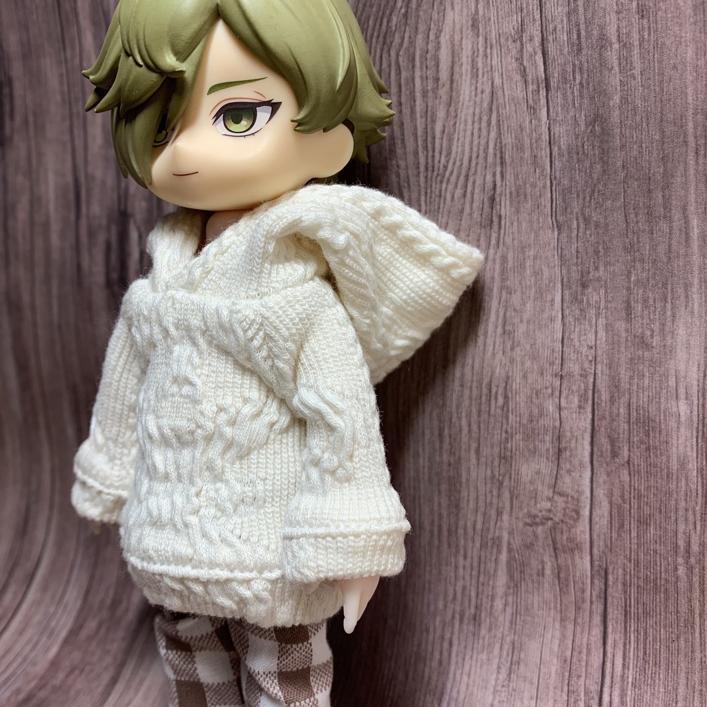 アランオフホワイトニットパーカー