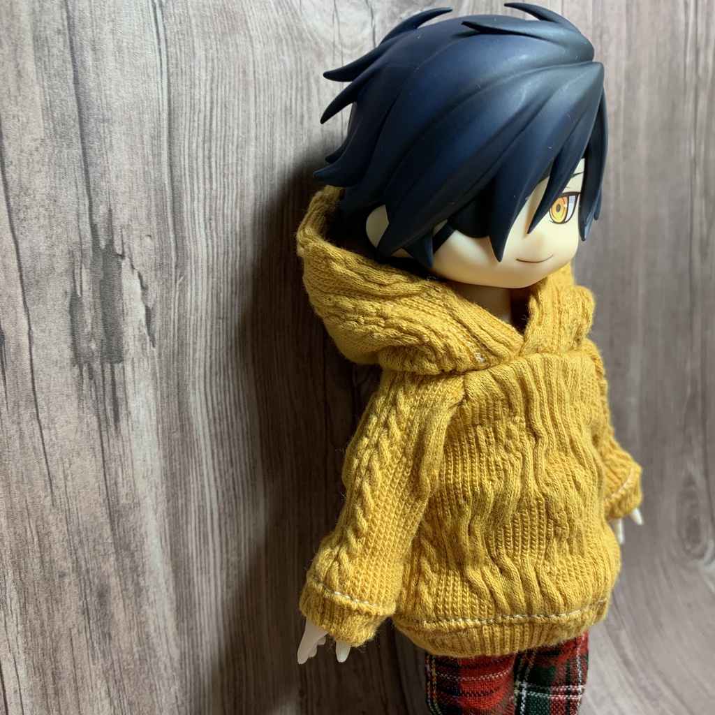 アランマスタードニットパーカー