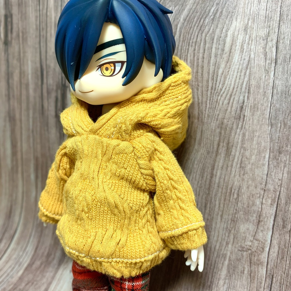 アランマスタードニットパーカー