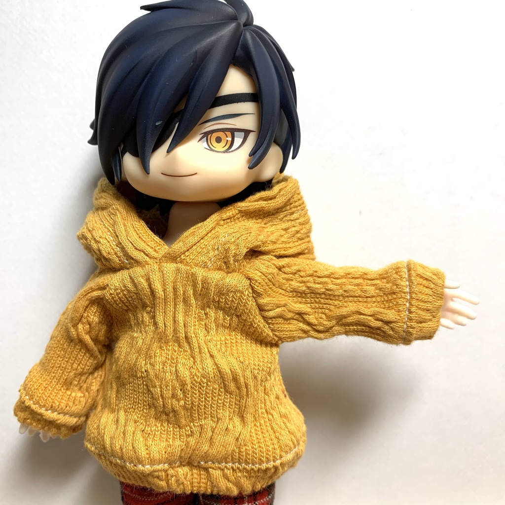 アランマスタードニットパーカー