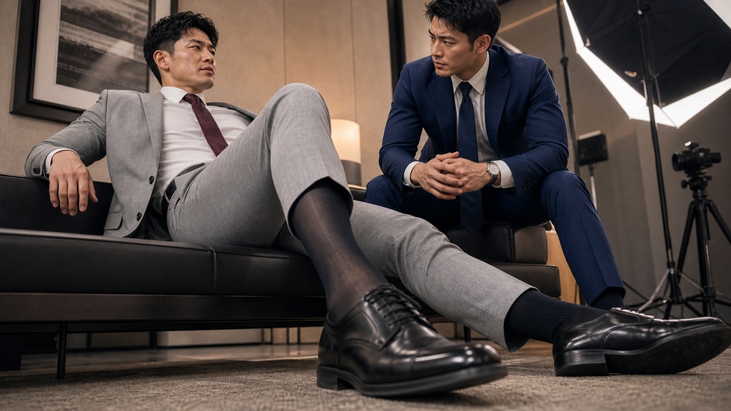 終点前の黒い靴下