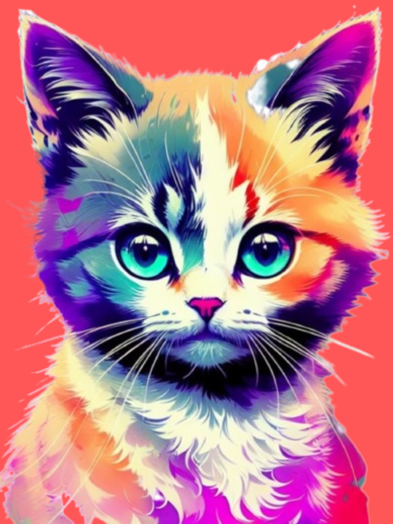 カラフルキャット-Tシャツ