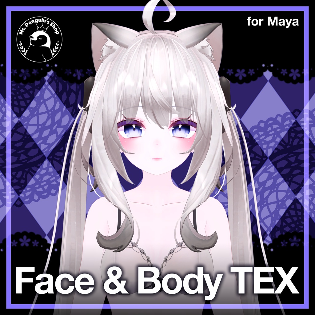 Free] Face & Body texture for Maya / 顔とボディテクスチャー 【舞夜 